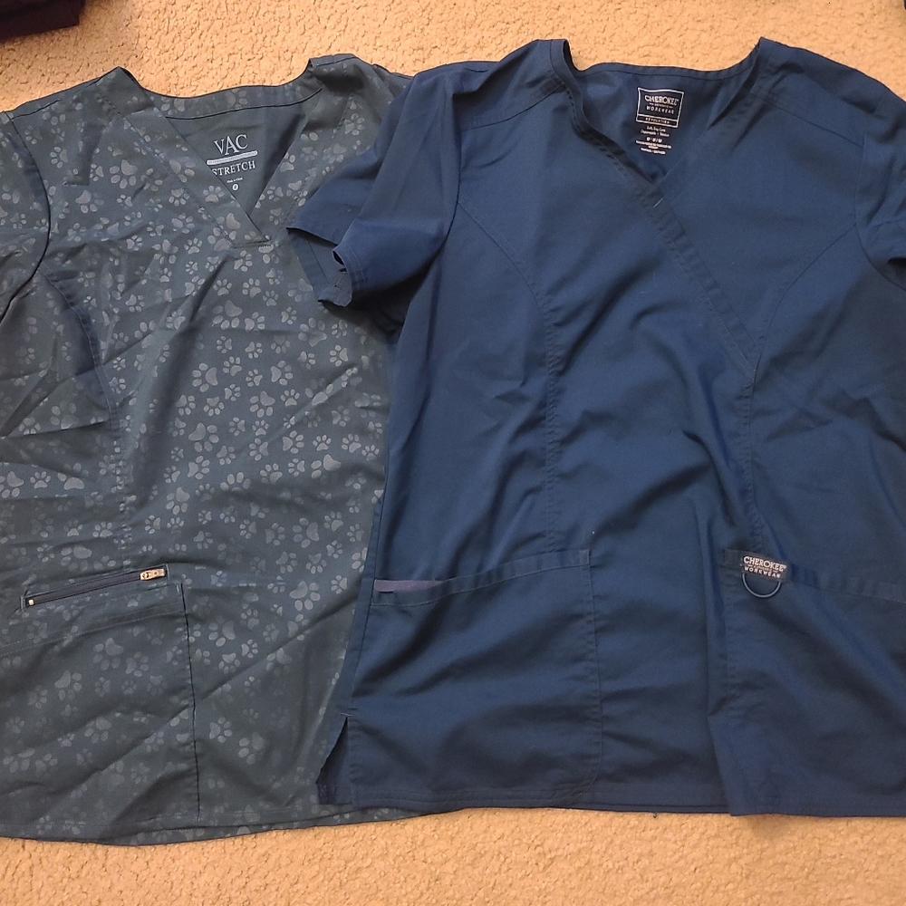 Scrub tops x2